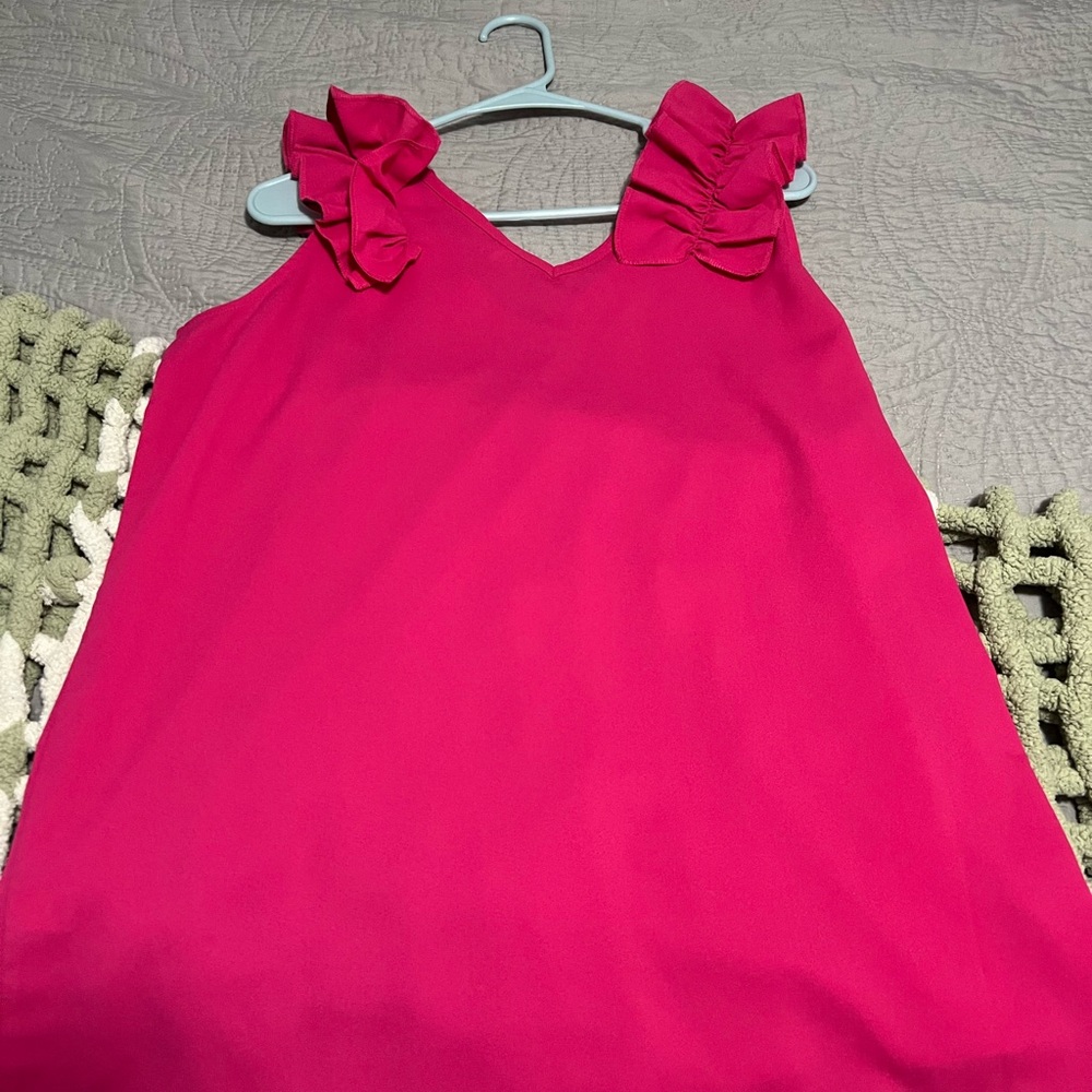 Zenana Outfitters Pink Tank Top with Bow Details